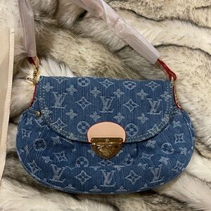 Louis Vuitton Monogram Blue Denim Shoulder Bag